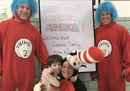Dr. Seuss characters with student